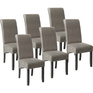 Spisebordsstol, ergonomisk - Gråmeleret,Sæt med 6 stk.