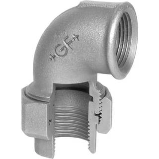 Vinkelunion 90° sort 1.1/4&#39;&#39; muffe-muffe
