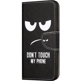 EIDERWOOD Motorola Moto G24 Power Læder Flip Cover m. Pung & Print - "Don&#39;t Touch My Phone"