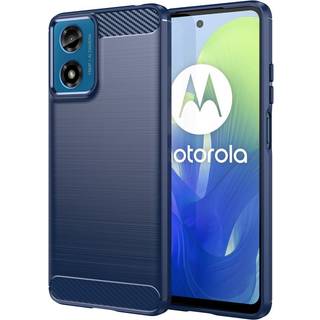 EIDERWOOD Motorola Moto G04 / G24 / G24 Power Brushed Carbon Bagside Cover - Blå