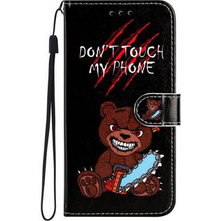 EIDERWOOD Motorola Moto G42 Læder Flip Cover m. Pung og Strop - "Don&#39;t Touch My Phone"