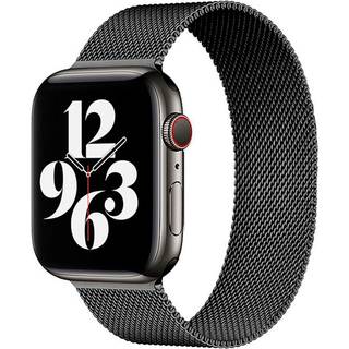 Lippa Apple Watch (42/44/SE/45/46/49mm) Magnetisk Rustfri Stål Rem - Sort