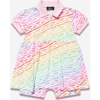 Versace Kids Baby La Greca cotton-blend dress - multicoloured - M 6-9