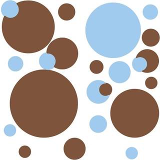 RoomMates - Wallstickers, prikker i brun og blå