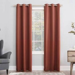 Sun Zero Easton Energy Saving Blackout Grommet Curtain Panel 40 """" X 95 """" Terracotta Orange