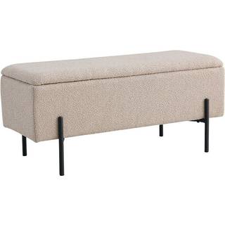 Watford bænk i bouclé med opbevaring, 95 x 46 cm, beige