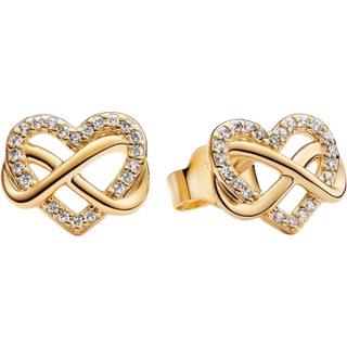 Pandora 262667C01 Damen-Ohrstecker Funkelndes Unendlichkeits-Herz Goldfarben