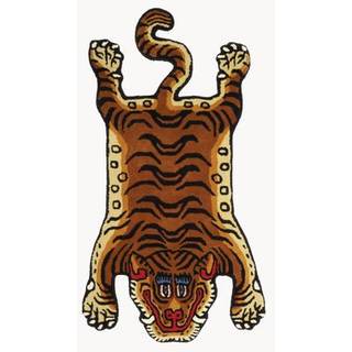 Håndtuftet uldtæppe Tiger