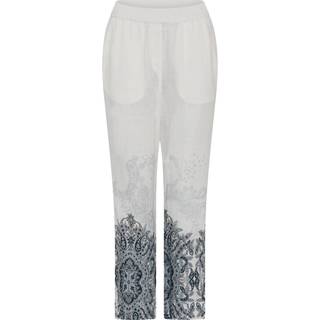 Gustav Florin 7/8 straight leg pants 53002 Bukser - White w. Blue Print