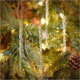 Kurt Adler Glas-Icicle Julepynt, 12-delt sæt til glitrende snedækket juletræ