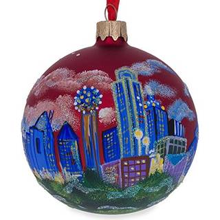 Dallas Texas Glass Ball Christmas Ornament 3,25 inches