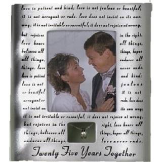 Romersk 25. s?lv bryllupsdag billedfoto ramme