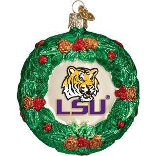 Old World Christmas LSU Wreath Christmas Ornament