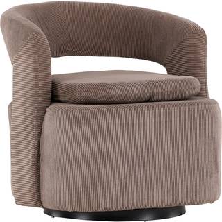 Laurel loungestol i brunt manchesterlook med drejefod