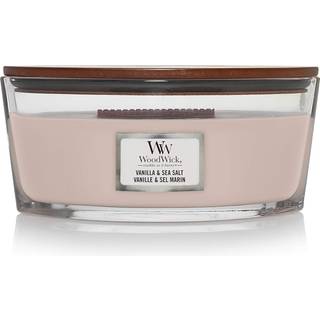 Woodwick Ellipse Vanilla & havsalt duftende stearinlys 16oz | Op til 50 timers forbr?ndingstid ideel til boligindretning og gaver