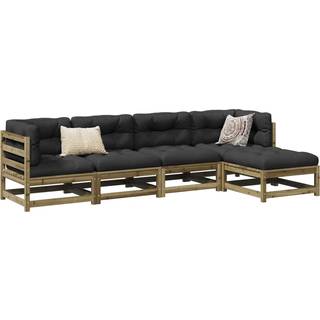 Sofasæt Til Haven 5 Dele Massivt Fyrretræ - Naturlig imprægnering / Ja