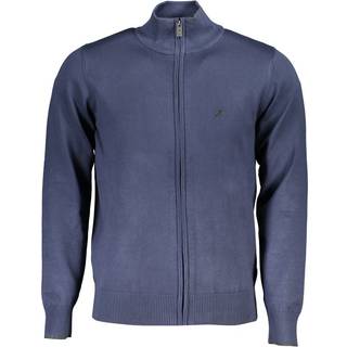 U.S. Grand Polo Elegant Long Sleeve Zip Cardigan with Contrast Detail