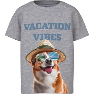 Name It Grey Melange Vacation Vibes T-shirt - Str. 3y 98cm