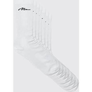 Mens White 7 Pack Man Signature Sport Socks