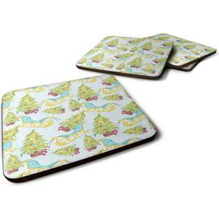 """" Caroline's Treasures Christmas Tree and Sleigh Decorative Coasters 3.5 Multicolor """"