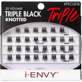 Ienvy falske ?jenvipper Triple Black Knotted Individual Trio Lashes 3X Volume Genanvendelige ?jenvipper (S/M)