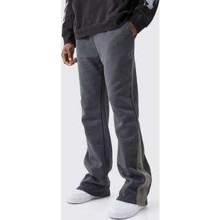 Mens Charcoal Regular Fit Stacked Gusset Joggers