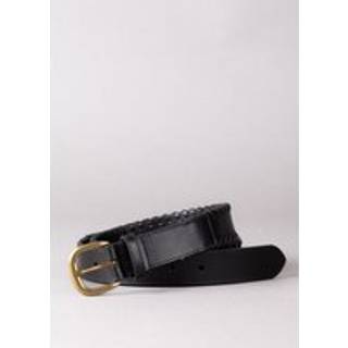 Lakeland Leather Lakeland Leather Black Wray Whip Stitch Leather Belt