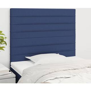 Sengegavle 80X5X78/88 Cm Stof Blå - Lav / 180 cm