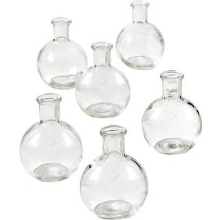 Rolige mellemrum levende s?t med 6 sm? klare kugleknud vaser gennemsigtige glasvaser til bryllupper Begivenheder Fester blomster midtstykker til