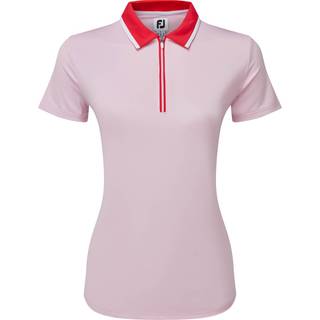 FootJoy Colour Block Cap Sleeve Dame Poloshirt - Pink/Red - Str. M