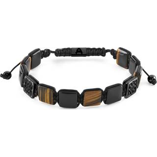 Elysian | Sort Onyx & Tigerøje Flad Perle Armbånd
