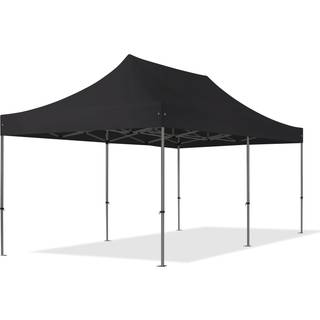 3x6m, stål, easy-up-pavillon, uden sidedele, sort - (600063)