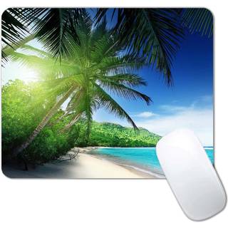 Strand i solnedgang Muspude Lukkende gummi-base tr?dl?s spilmousepads til computere Laptop Office Cute Mouse Pads med design til kvinder
