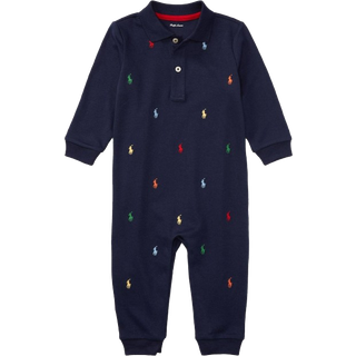 Polo Ralph Lauren Polo Ralph Lauren Blue Baby All Over Pony Logo Babygrow Romper