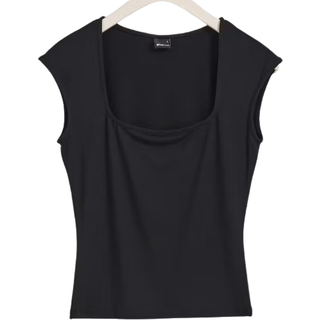 Gina Tricot-Soft touch tight top-Toppe-Sort-M-Dame