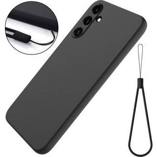 Samsung Galaxy M15/F15 Liquid Silikone Cover med Strop - Sort