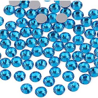 Beadsland Flat Back Crystal Rhinestones Round Gems til neglekunst og h?ndv?rkslimfiksering Capri Blue (4,6-4,8 mm) SS20/1440pcs