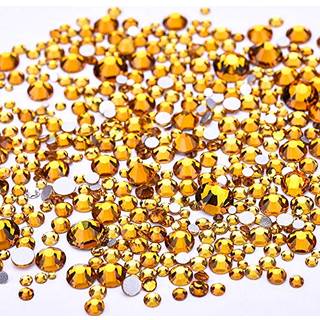 Jollin 3456pcs fladback rhinestones glas charme diamantes perler sten til neglekunst 6 st?rrelse ss4 ~ ss12 topaz