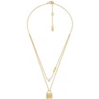 MK Precious Metal-Plated Sterling Silver Pavé Lock Layered Necklace - Gold - Michael Kors - ONE SIZE