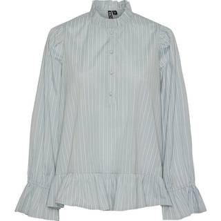 PIECES dame top PCASSRA - Blue Bell BRIGHT WHITE - S