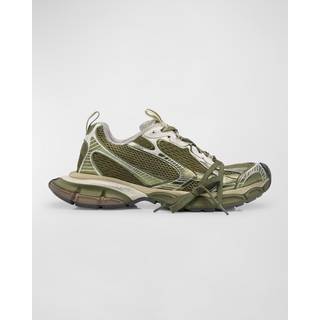 Balenciaga - 3XL Distressed Mesh and Rubber Sneakers - Men - Green - EU 42