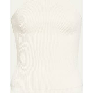 Khaite Jericho ribbed-knit bustier - white - L