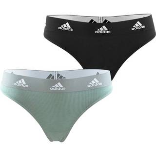 adidas 2-pak Underwear Brazilian Thong - Black/Green - Medium
