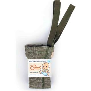 Silly Silas GOTS Fodsløse strømpebukserer Creamy Olive 6-12 Months  Grøn  6-12 måneder  unisex