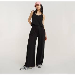 Spaghetti Strap Loose Jumpsuit - Black - Women