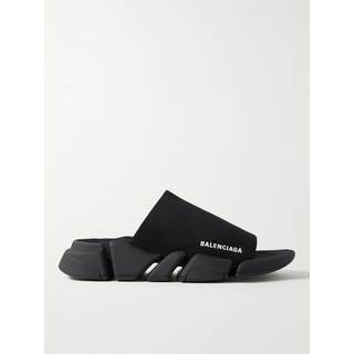 Balenciaga - Speed 2.0 Logo-Print Stretch-Knit Slides - Men - Black - EU 39