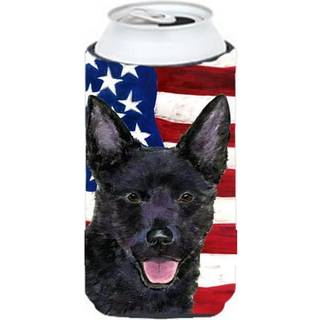 USA amerikansk flag med australske Kelpie Tall Boy Drik Insulator Drik Insulator Hugger