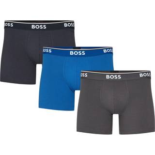 BOSS 3-pak Cotton Stretch Boxer Brief Long - Blue/Grey - Small * Kampagne *