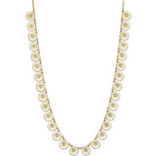 Lund Copenhagen Marguerit halskæde med 30x11 mm margueritter, 47 cm