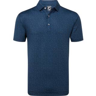 FootJoy Painted Floral Lisle Herre Poloshirt - Navy - Str. XXL